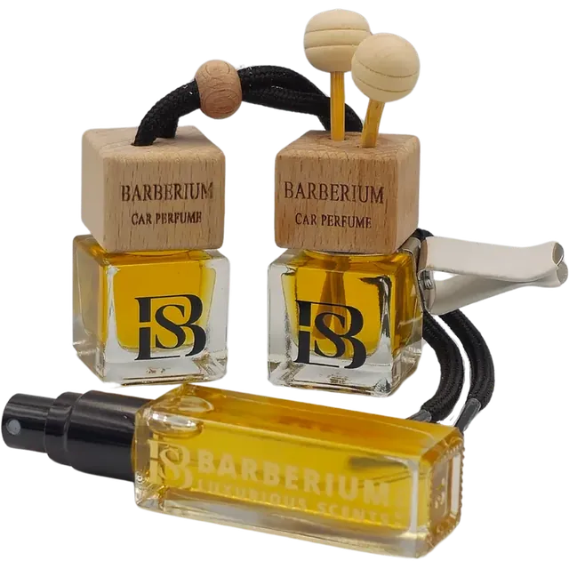 Barberium Combo set: autoparfum hanger, ventilatieclip en spray